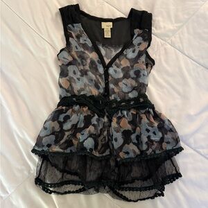 Daytrip Black and Blue Floral Tank Top